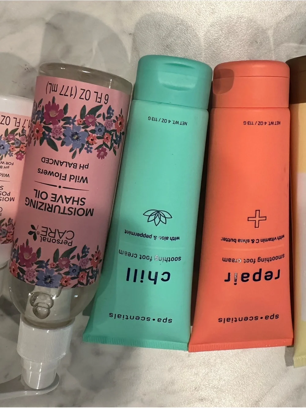 Foot cream and shaving oils